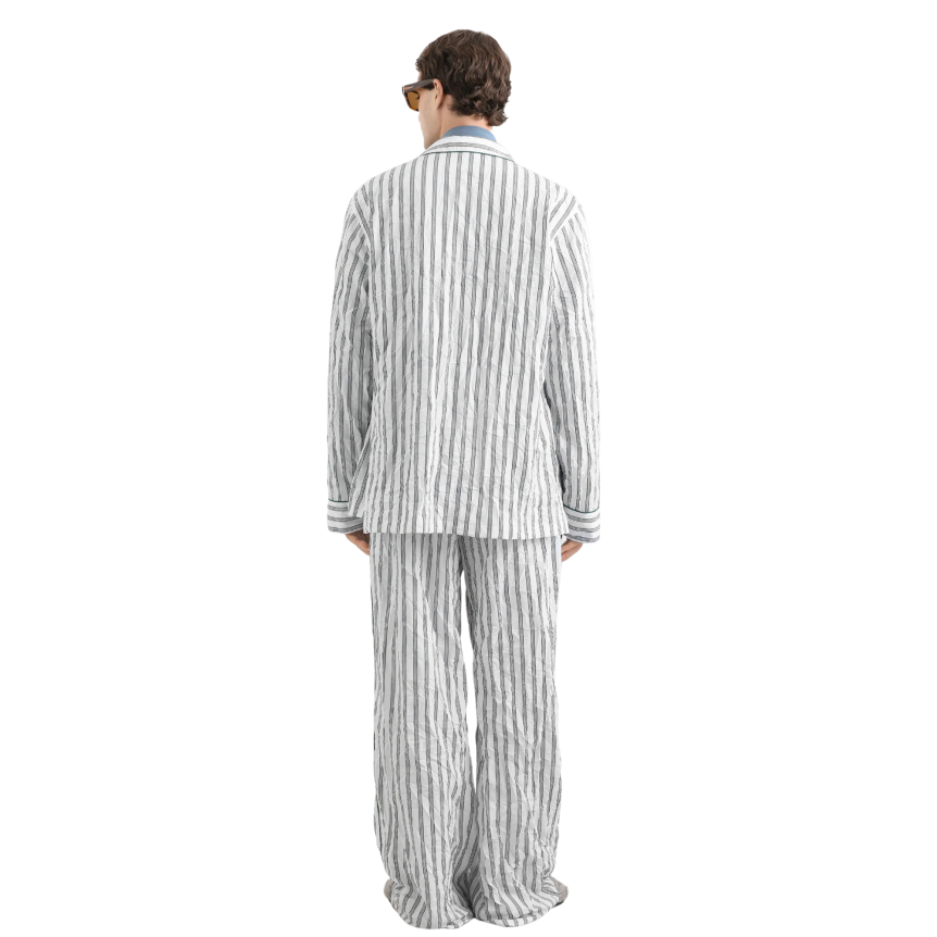 Chemise manche longue DOLCE & GABBANA soie crêpe de Chine bleu pétrole