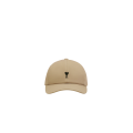 Casquette coton beige broderie cœur noir