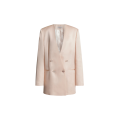 Veste blazer croisé organza de soie à double boutonnage pêche
