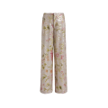 Pantalon droit fleurs paillettes sequins multicolores
