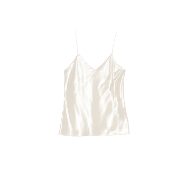 Top caraco ALBERTA FERRETTI fine bretelle satin soie ivoire