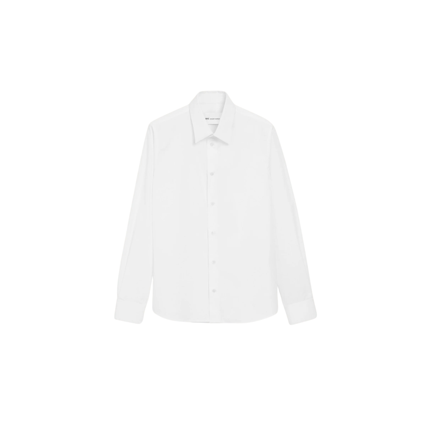 Chemise manche longue AMI Paris popeline coton blanc broderie cœur