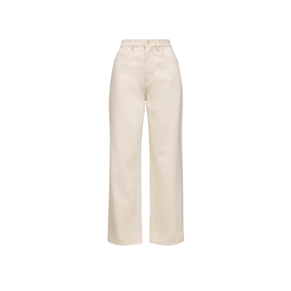 Jean MONCLER denim coton écru bas large revers