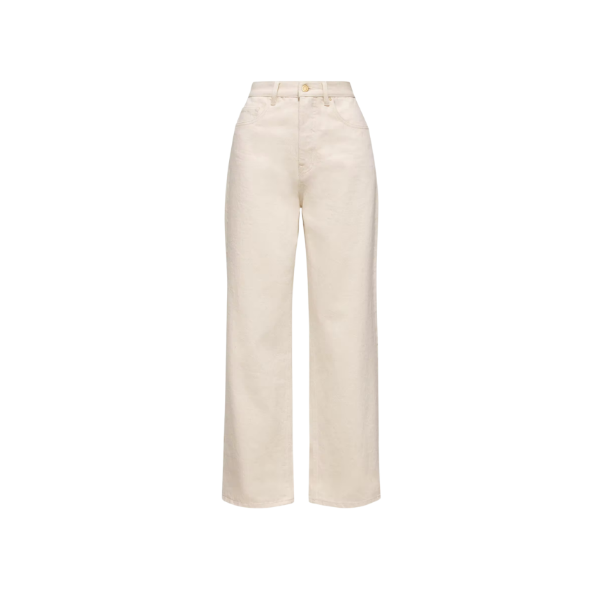 Jean MONCLER denim coton écru bas large revers