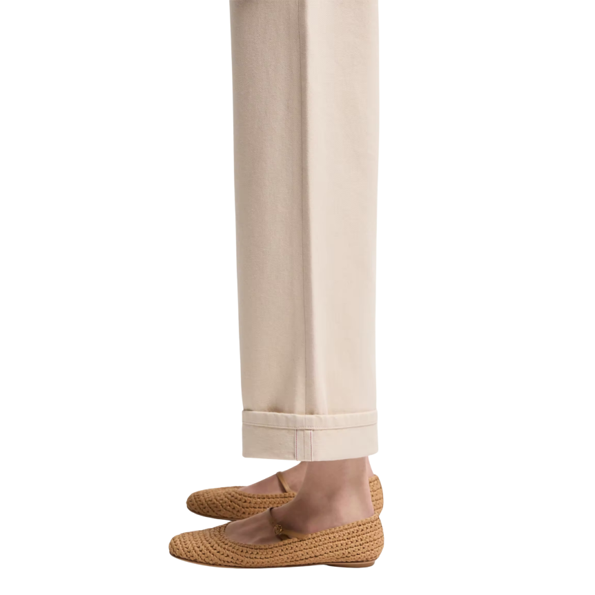 Jean MONCLER denim coton écru bas large revers