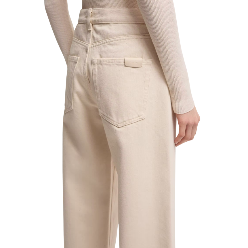 Jean MONCLER denim coton écru bas large revers