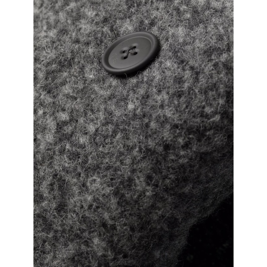 Manteau long croisé double boutonnage alpaga gris chiné