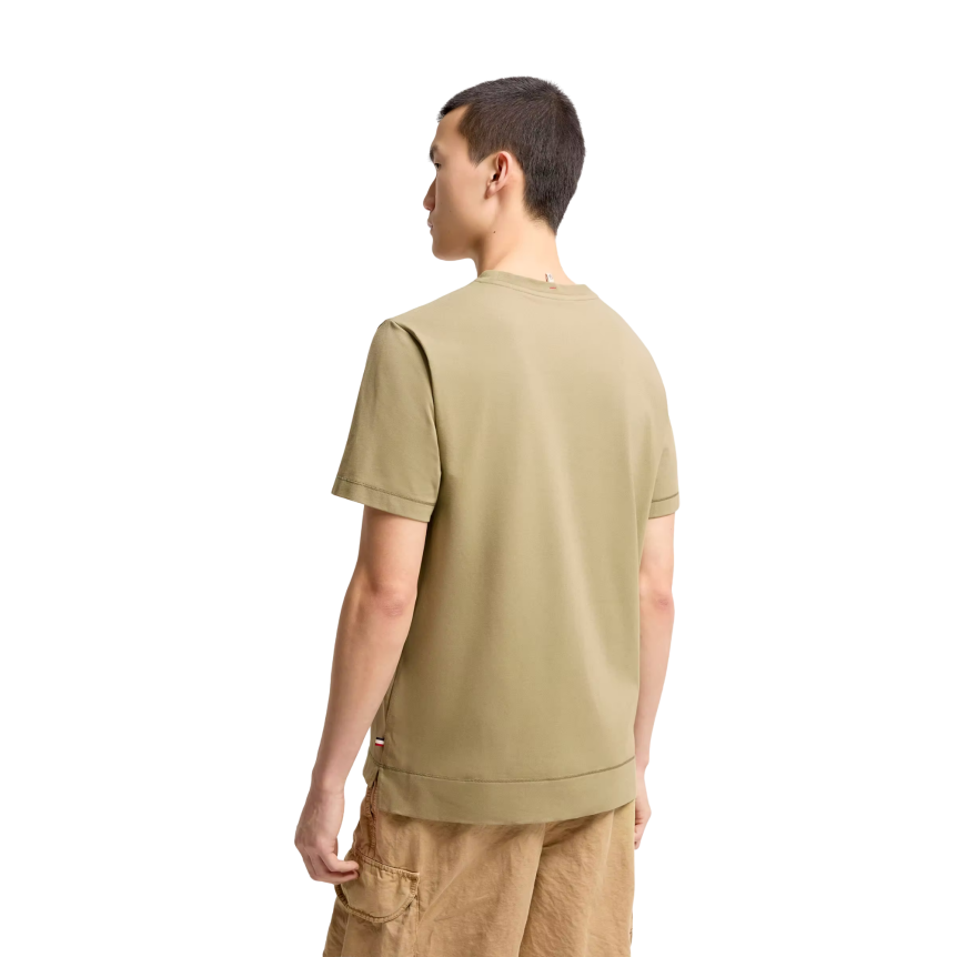 Pack 3 T-shirts manches courtes MONCLER col rond coton mélangé noir écru vert olive logo Grenoble