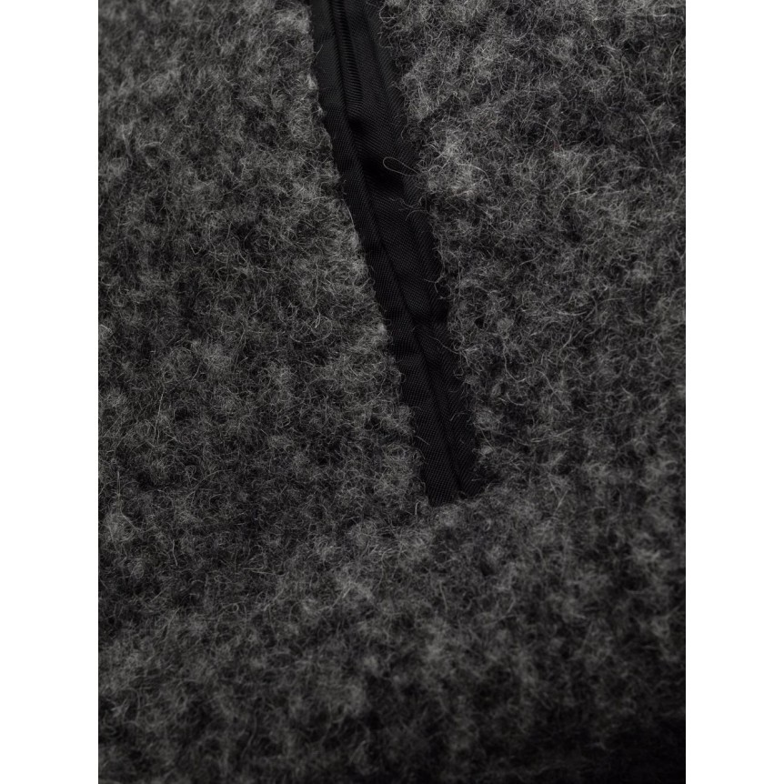 Manteau long croisé double boutonnage alpaga gris chiné