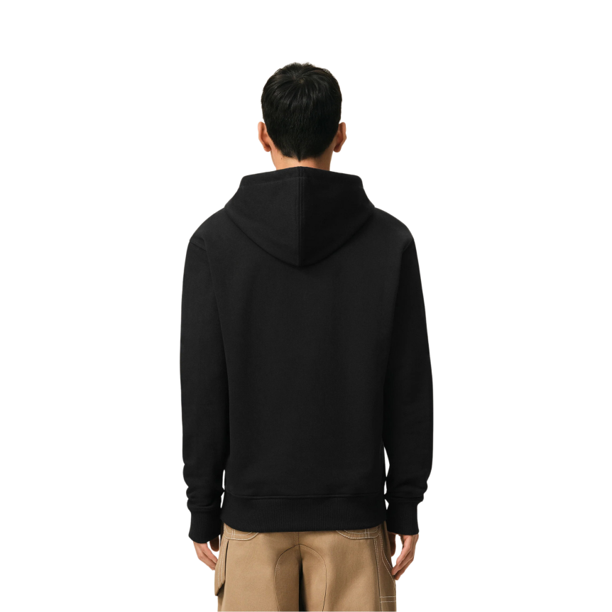 Sweat-shirt zippé à capuche AMI Paris Hoodie molleton coton noir cœur blanc