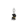 Porte-clés Ito Chien métal palladium émail noir Charm sac