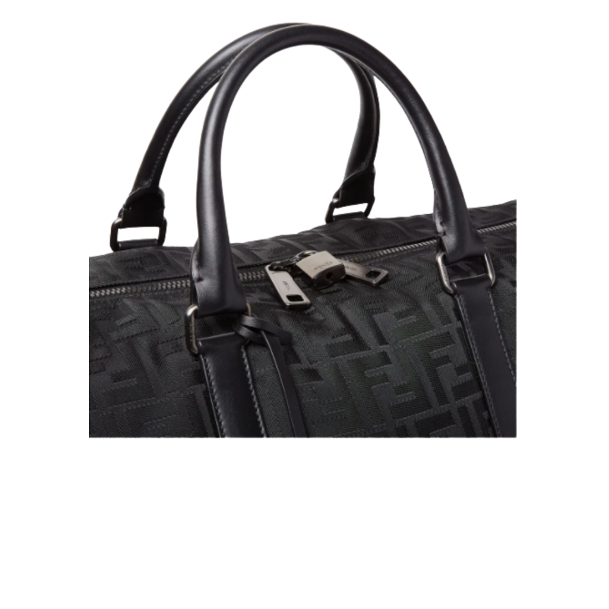 Sac de voyage FENDI grand modèle nylon FF cuir noir
