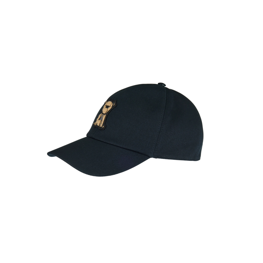 Casquette FENDI gabardine coton bleu marine Chien