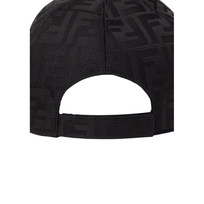 Casquette FENDI baseball nylon FF jacquard noir visière cuir