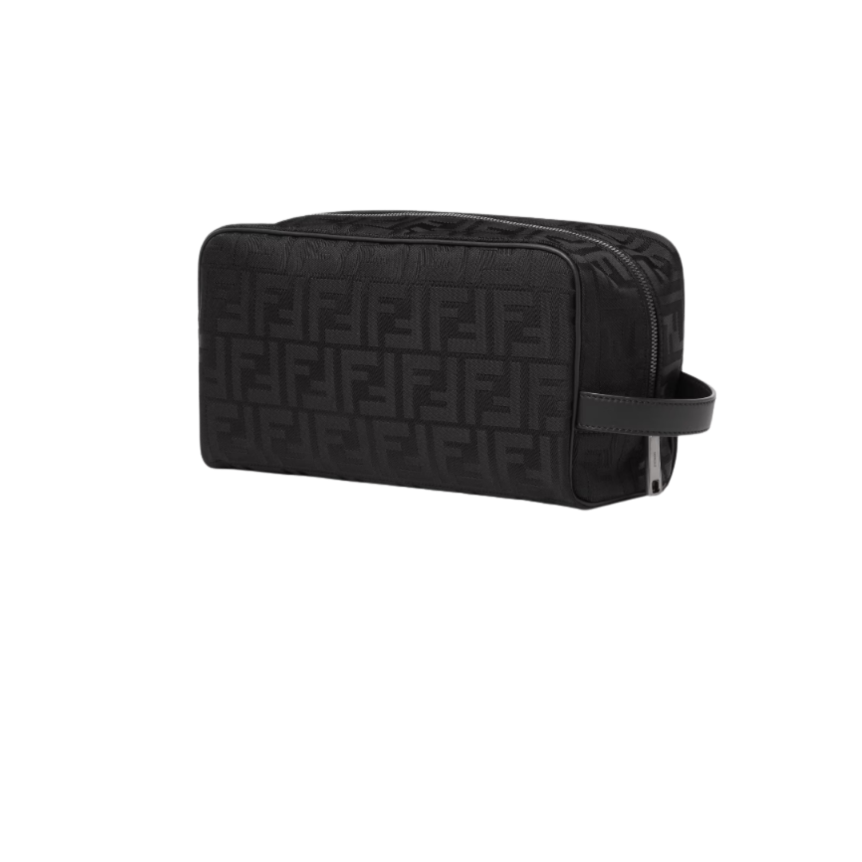 Trousse de toilette zippée FENDI format moyen nylon FF noir