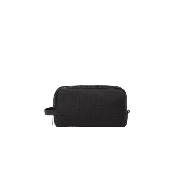 Trousse de toilette zippée FENDI format moyen nylon FF noir