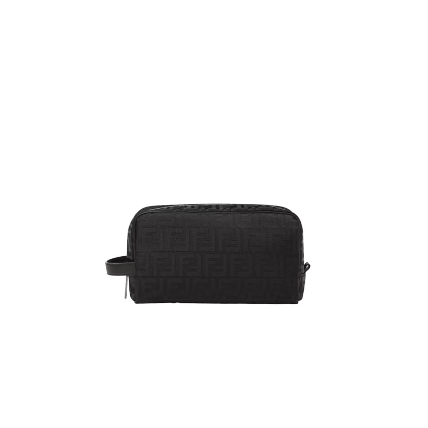 Trousse de toilette zippée FENDI format moyen nylon FF noir