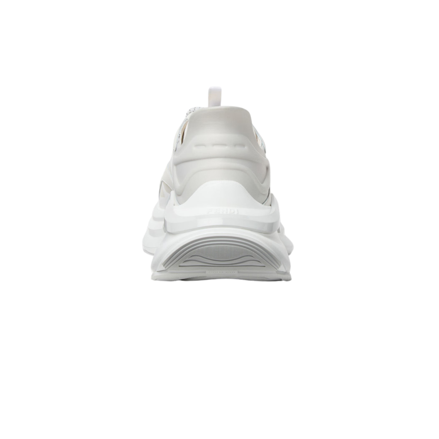 Basket Sneaker FENDI course F light cuir mesh blanc semelle épaisse logo FF relief