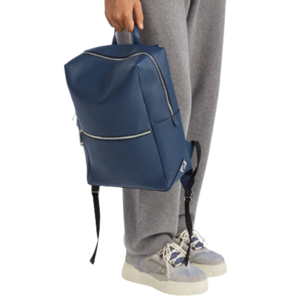 Basket basse Sneaker Fendi Force cuir suédé effet denim bleu clair