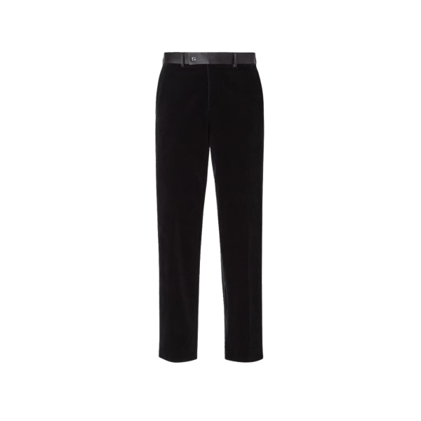 Pantalon cigarette FENDI Smoking velours noir