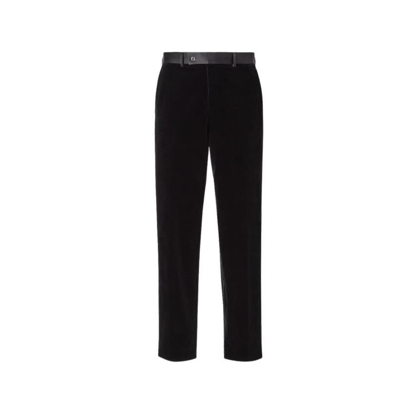 Pantalon cigarette FENDI Smoking velours noir