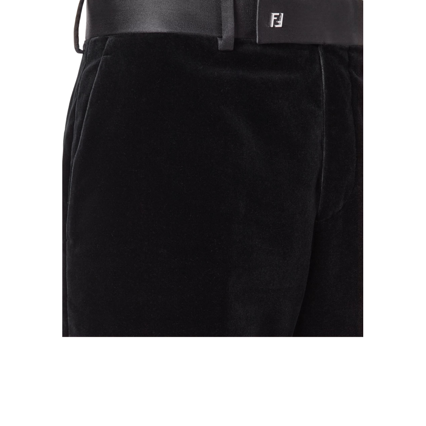 Pantalon cigarette FENDI Smoking velours noir