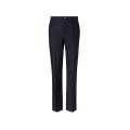 Pantalon laine coton bleu nuit jacquard rayure surpiquée ton sur ton