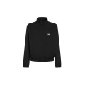 Blouson zippé col montant nylon léger noir plaque métal logo