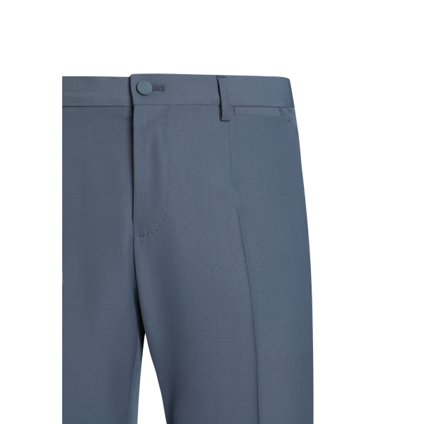 pantalon classique DOLCE & GABBANA popeline de laine vierge bleu pétrole