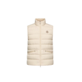 Gilet sans manche Lechtal doudoune nylon écru logo cuir