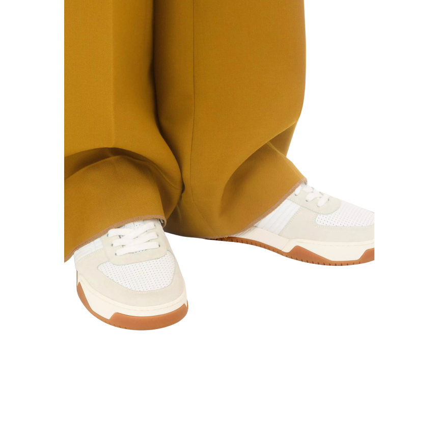 basket basse VALENTINO Sparry cuir blanc daim gris clair V logo