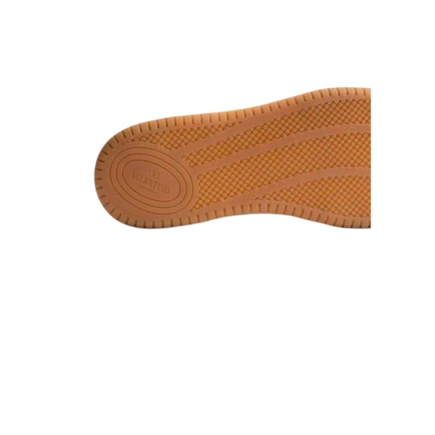 basket basse VALENTINO Sparry cuir blanc daim gris clair V logo