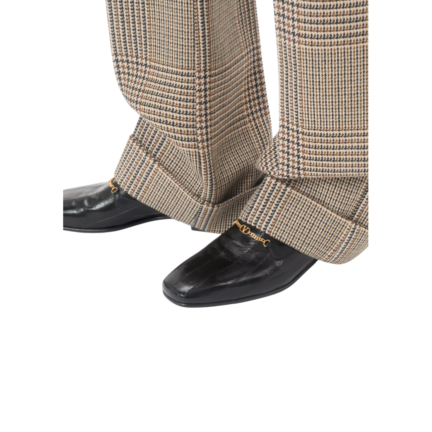 Mocassin VALENTINO Jiggie cuir anguille noir chaîne v logo doré