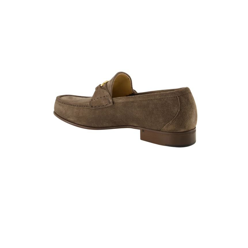 Mocassin VALENTINO daim beige V logo doré