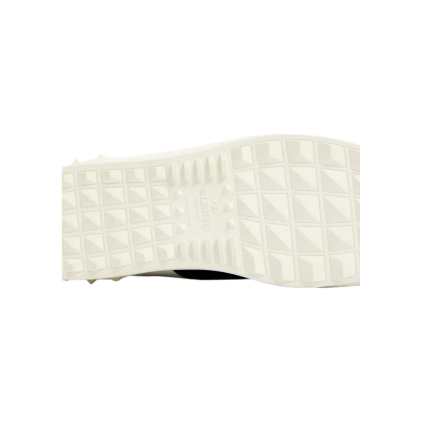 Basket sneaker basse VALENTINO Open cuir veau blanc bande bleu marine