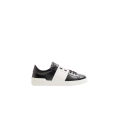 Basket sneaker basse Open cuir veau noir bande blanche