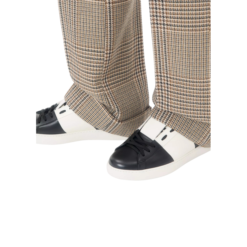 Basket sneaker basse VALENTINO Open cuir veau noir bande blanche