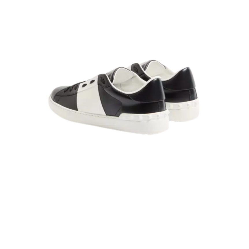 Basket sneaker basse VALENTINO Open cuir veau noir bande blanche