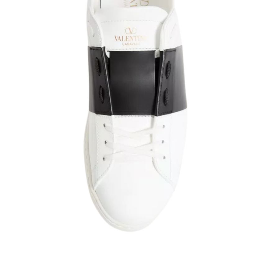 Basket sneaker basse VALENTINO Open cuir veau blanc bande noir