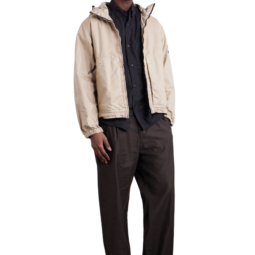 Blouson STONE ISLAND parka à capuche nylon recyclé mat beige sable