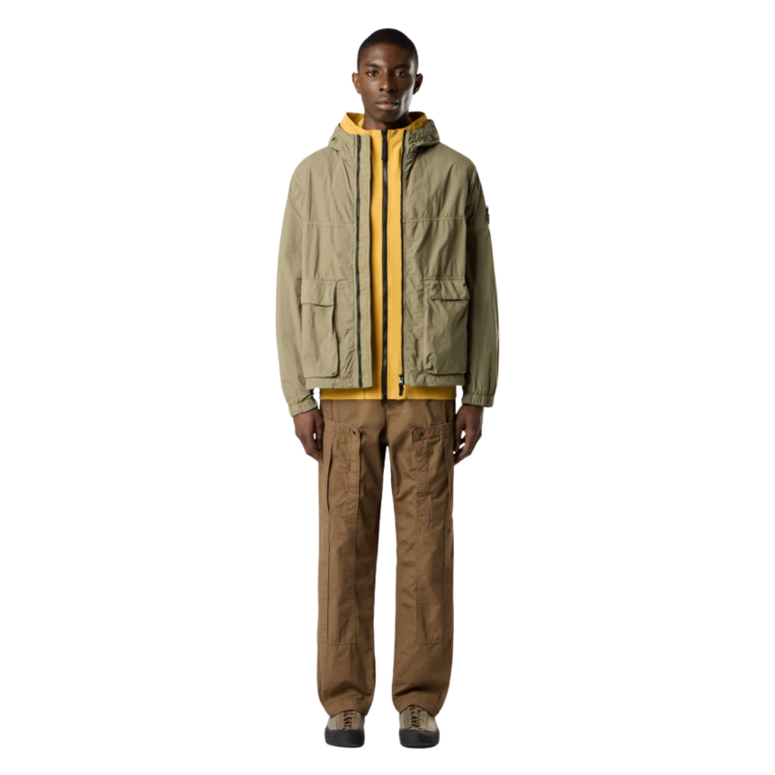 Blouson STONE ISLAND parka à capuche nylon recyclé mat kaki