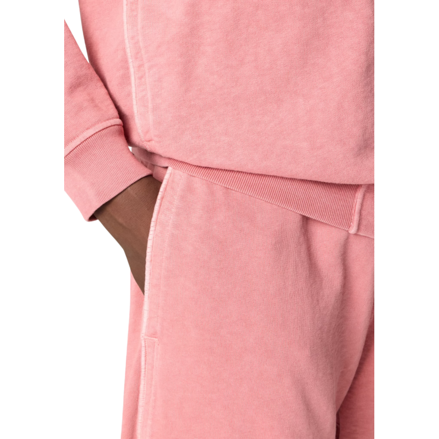 Short STONE ISLAND jogging molleton coton flammé rose