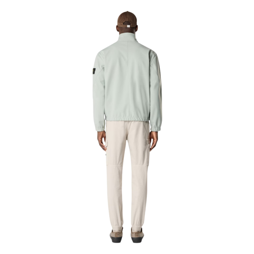 Blouson zippé col montant STONE ISLAND Softshell nylon vert sauge clair