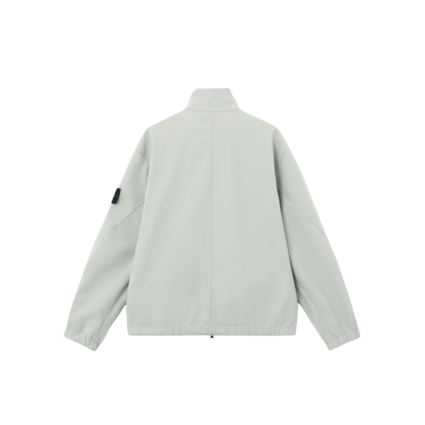Blouson zippé col montant STONE ISLAND Softshell nylon vert sauge clair