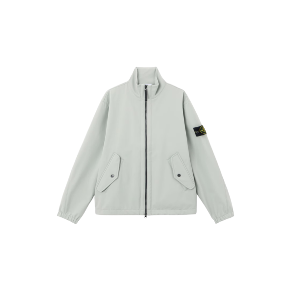 Blouson zippé col montant STONE ISLAND Softshell nylon vert sauge clair