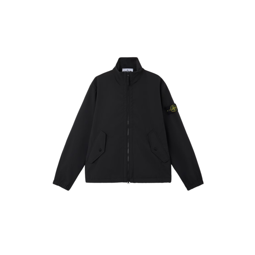 Blouson zippé STONE ISLAND col montant Softshell nylon noir