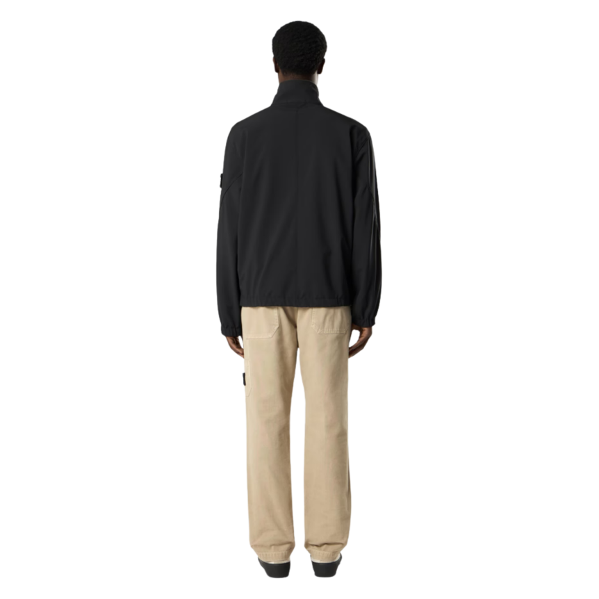 Blouson zippé STONE ISLAND col montant Softshell nylon noir