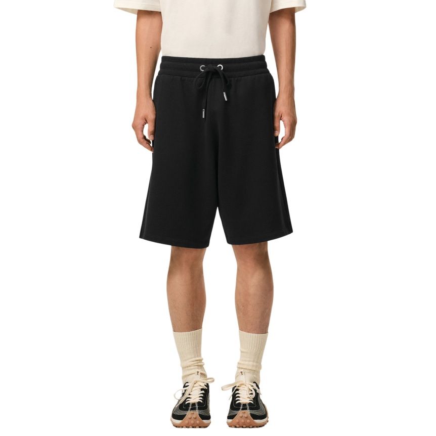 Short AMI Paris molleton léger coton noir broderie cœur blanc