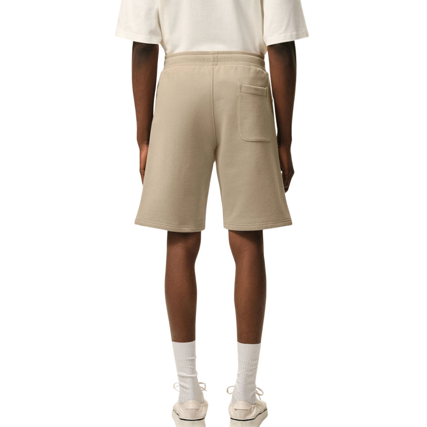 Short AMI Paris molleton coton beige cœur embossé