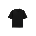 T-shirt col rond jersey coton épais noir cœur embossé